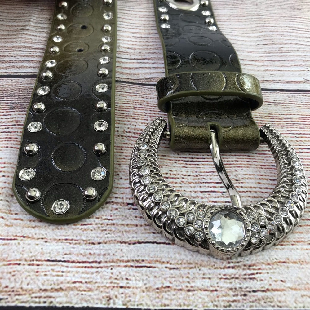 Blinged Out Ombré Patent Belt - Picture 2 of 14